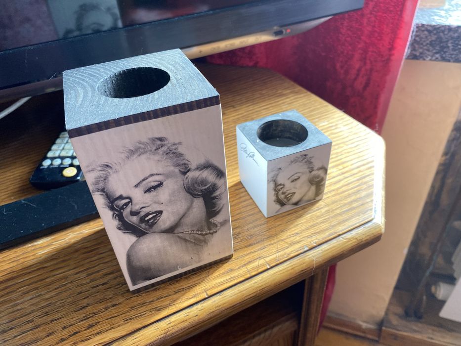 Swieczniki marilyn monroe czarne nowe ozdoby