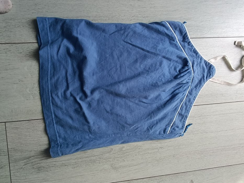 Niebieski top bluzka na lato wiązanie na szyi Zara m 38