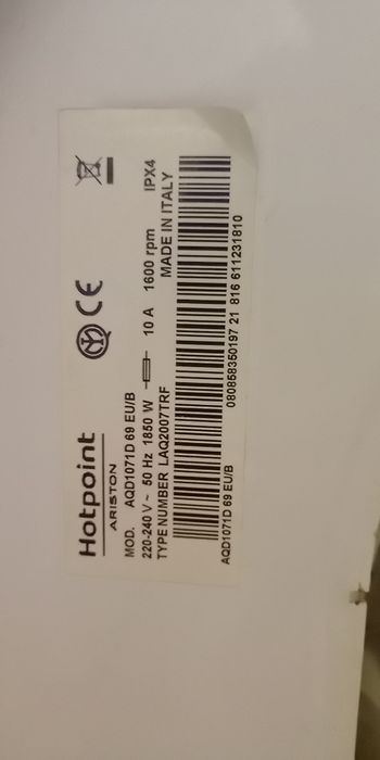 Hotpoint Ariston Aqualtis AQD1071D 69 SILNIK NAPĘDOWY