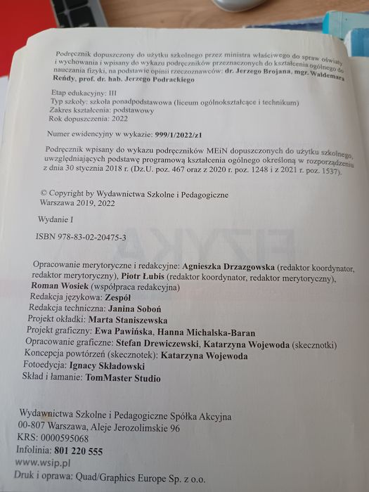 Książka do Fizyki