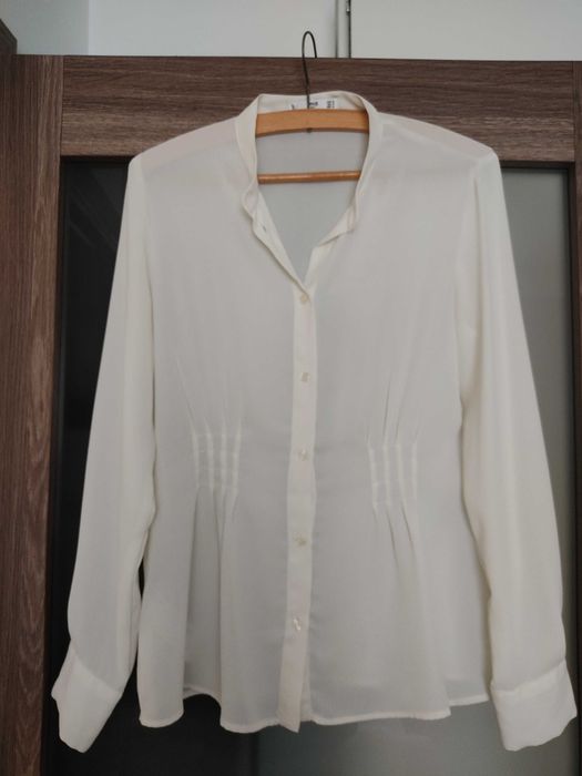 Elegancka nowa bluzka firmy MNG rozm. duże S,, ecru.