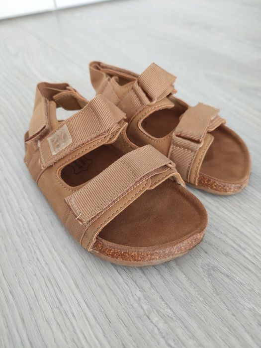 Sandálias de pele para bebé menino, Camel, 26