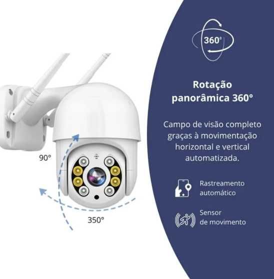 Câmara de Vigilância Wi-Fi 4K Ultra HD ip66 e Alarme NOVA