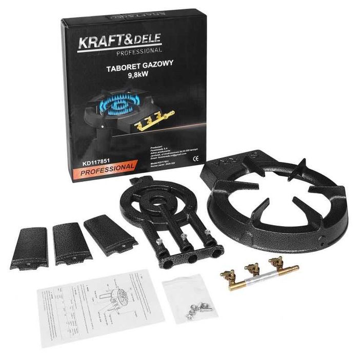 KRAFT&DELE Kuchenka Gazowa Taboret Palnik 9,8kw Na Butle LPG KD117851