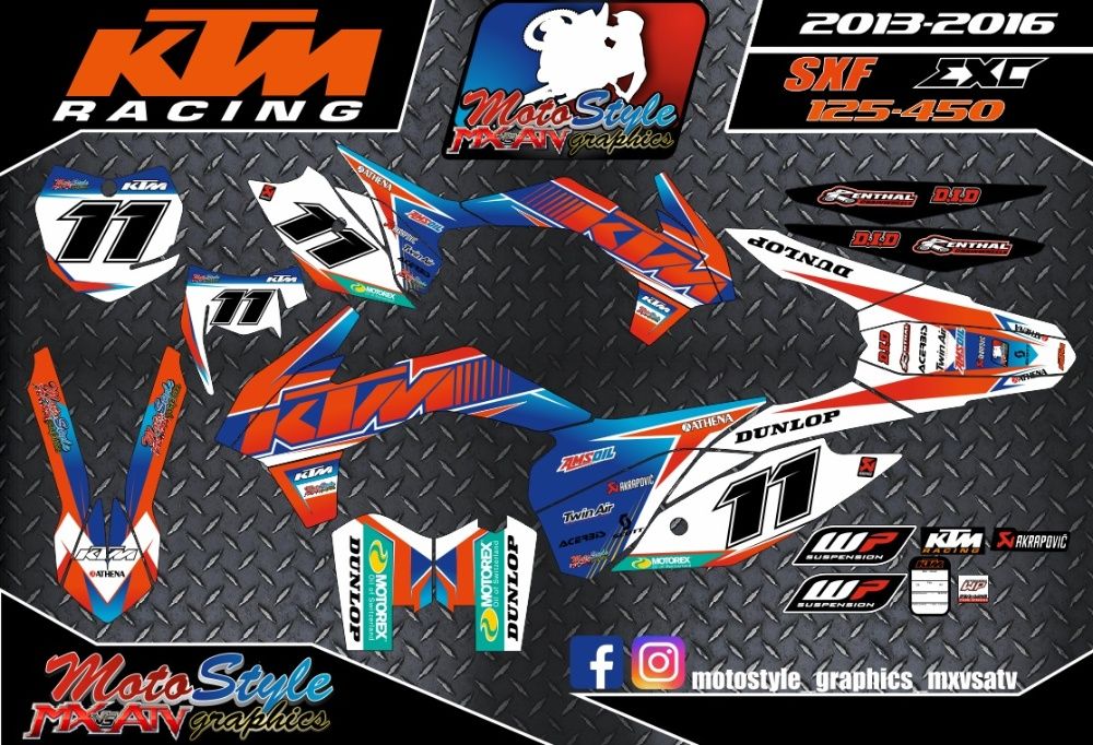 Оригинальные толстые наклейки мото KTM SXF EXC YAMAHA YZF HONDA CRF KX