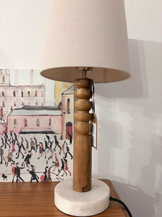 Настольна лампа світильник Англія в стилі Zara Home (дерево та мармур)