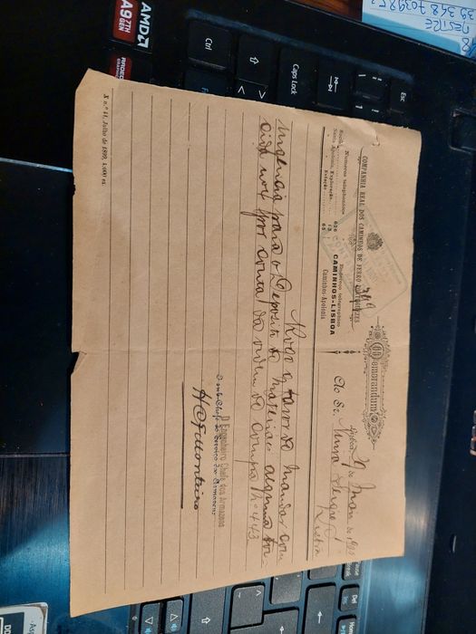 Real cp comboios portugueses papeis muito antigos