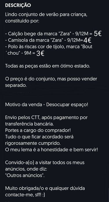 Calção com 2 T-shirts -12/18