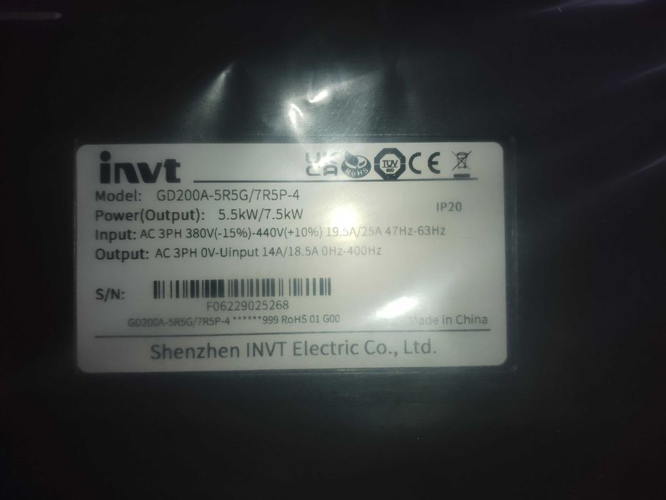 частотник INVT 5,5 kW