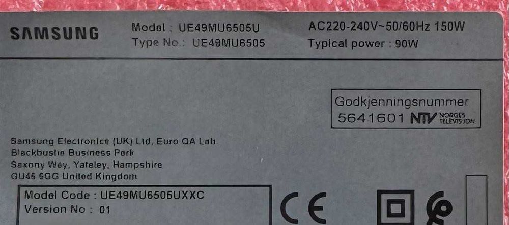 UE49MU6505U Partes de Televisao