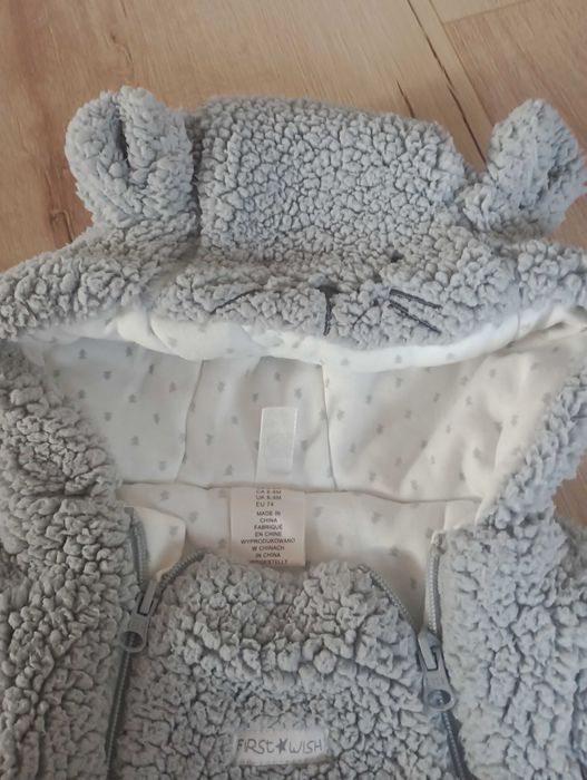 Kombinezon dla niemowlaka 74 szary 6-9miesiecy