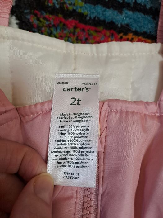 Дитячий зимовий комплект (куртка + комбінезон) для дівчинки Carter's