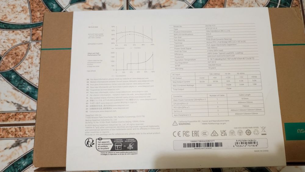 Блок живлення deepcool pq750m 750W гарантія!