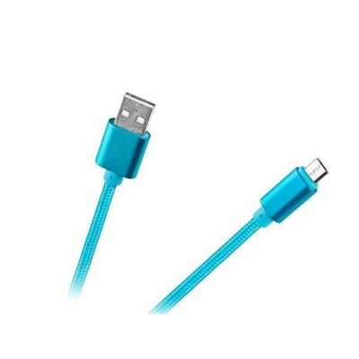 Kabel USB - microUSB 1m nylon niebieski M-LIFE