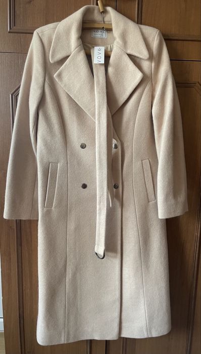 Пальто VOVK з поясом світло-персикове Л-ХЛ