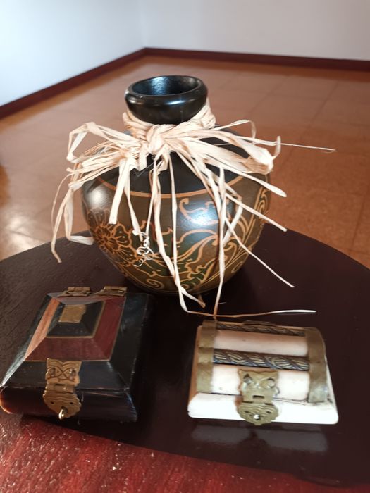 Conjunto de jarra e duas caixinhas