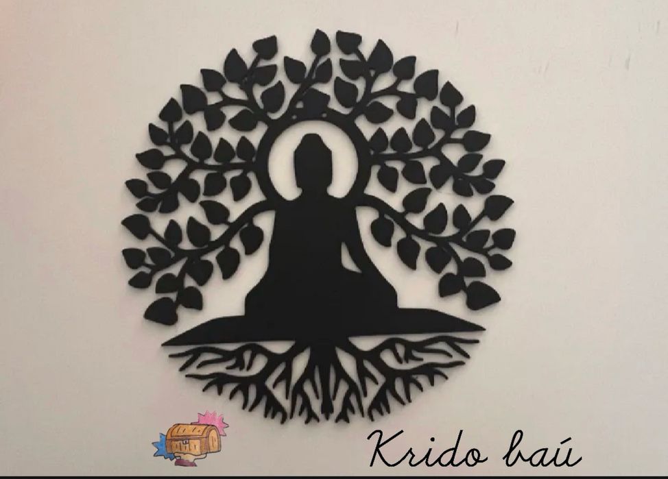 Quadro - Silhueta Buda Arvore