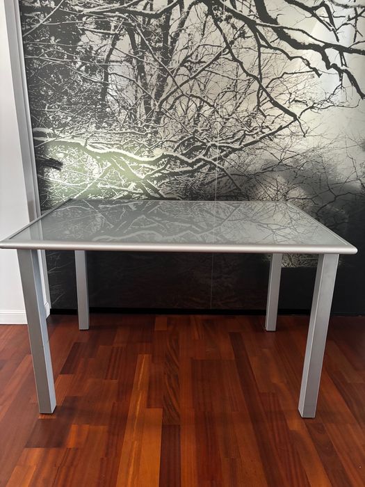 Stół  80x120 z blatem szklanym