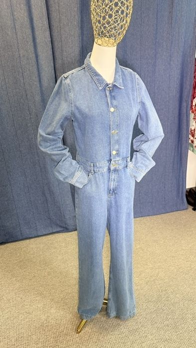 Стильний класичний джинсовий комбінезон, довжина 147 см