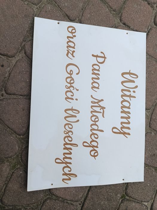 Tablica " Witamy Pana Młodego i Gości Weselnych"