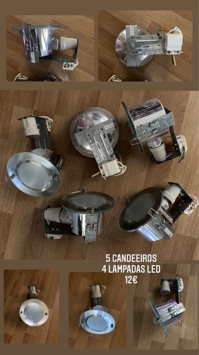 Candeeiros teto + lampadas led