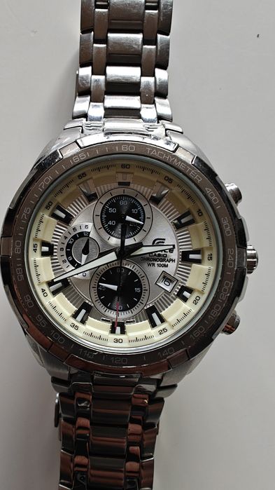 Sprzedam zegarek męski Casio Edifice – chronograf, stalowy, WR 100M