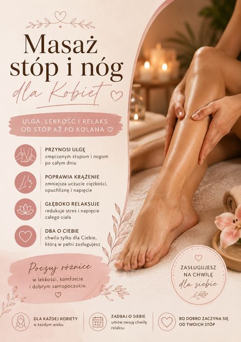 Masaż stóp i nóg dla Niej – relaks i regeneracja