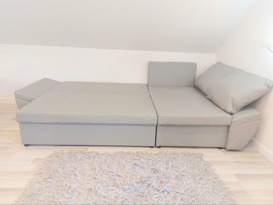 -50% Piękny Narożnik w SUPER cenie sofa z funkcją spania eko SKÓRA