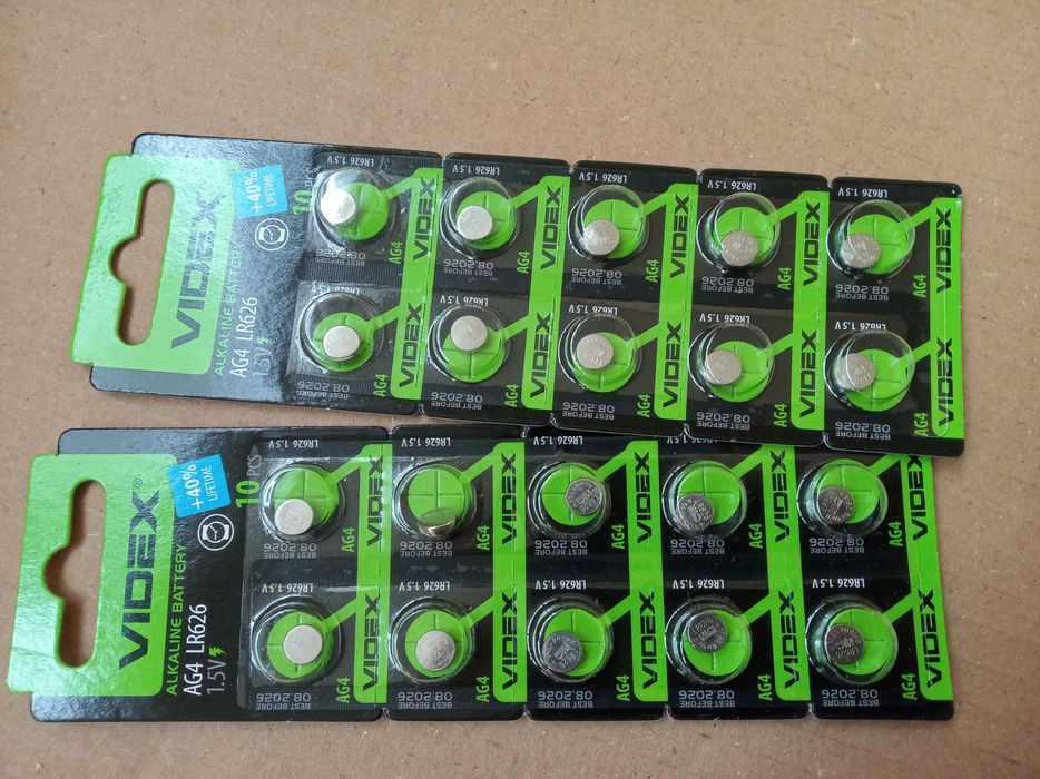 Батарейка Videx Alkaline АG4 LR626 в блістері 10 батарейок