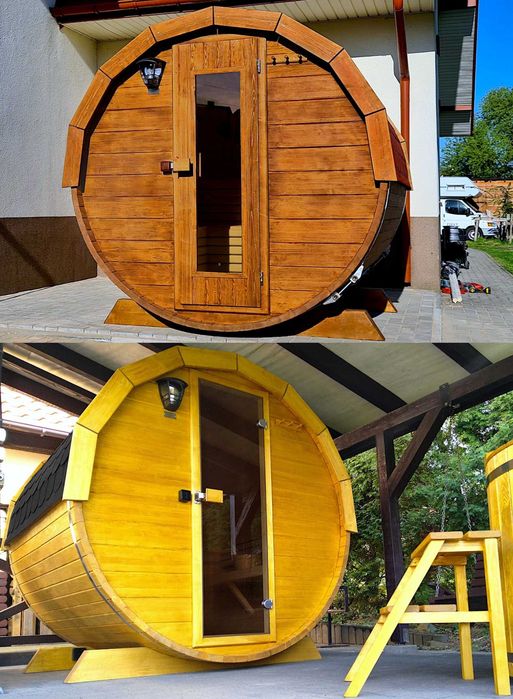 SAUNA Ogrodowa 150 cm MIKRO 2/3 osob +GRATIS Beczka 500L +Akcesoria 3 DNI DOSTAWA