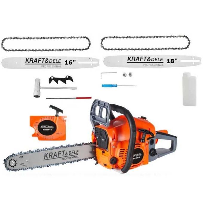 Piła spalinowa 5,9KM 2 prowadnice 16" 18" 2 łańcuchy KD10613 NOWA