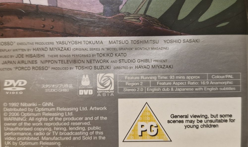 Dvd Porco Rosso de Miyasaky