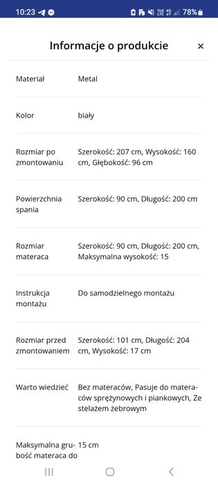 Łóżko piętrowe 90x200