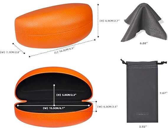 Twarde Etui MOLSHINE Na Okulary Klasyczne Słoneczne Pomarańczowy