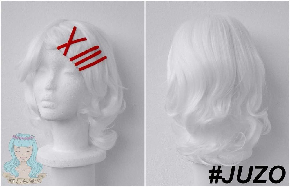 Juuzou Tokyo Ghoul Juzo biała peruka + spinki cosplay biały wig