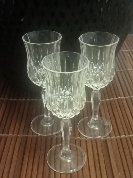 Lote de 6 copos ( 3+3) de cristal e meio cristal
