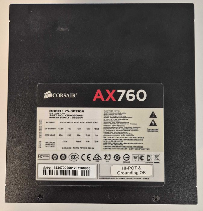 Fonte Corsair AX760436241627287408642