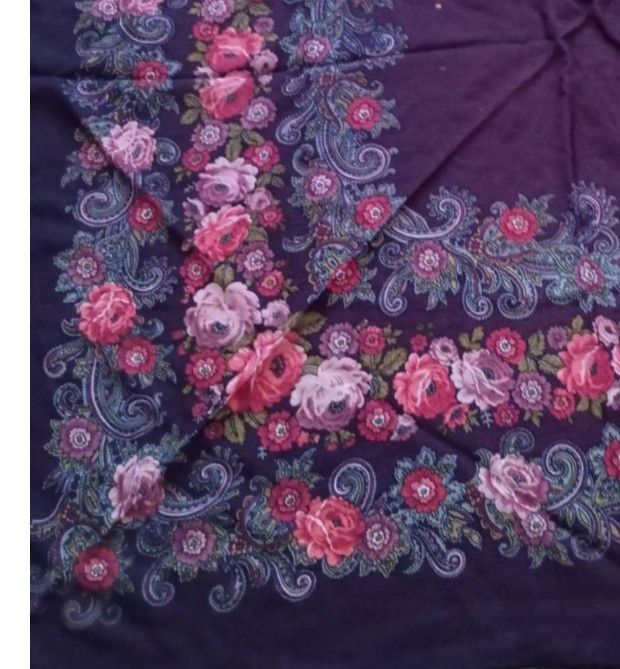 Шаль платок шерсть хустка коричнева