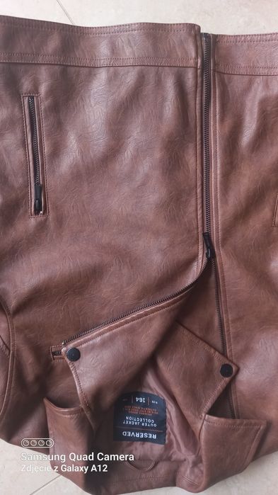 Kurtka skórzana Reserved brązowa 164-170 Nowa