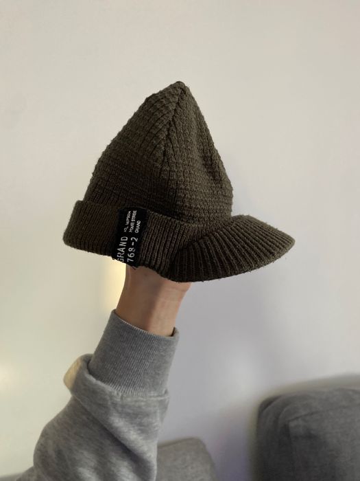 Czapka dzianinowa z daszkiem grubsza H&M khaki 86/98