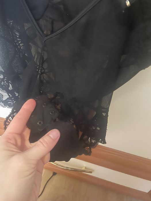 Черное кружевное боди sinsey