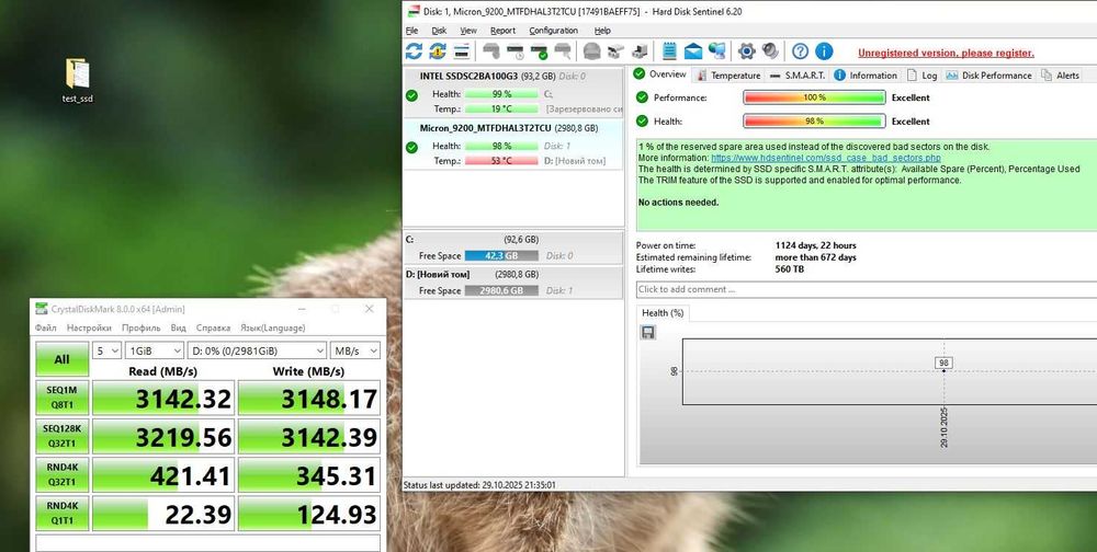 SSD диск Micron 9200 MAX 3.2Tb NVMe PCIe U.2 (MTFDHAL3T2TCU)