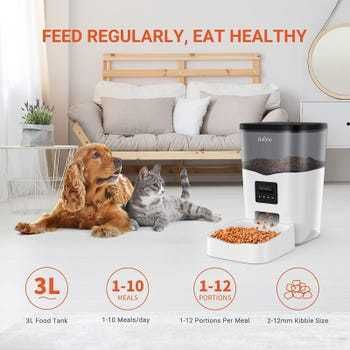 Distribuidor de alimentos Balimo WIFI 3L, preto, para gatos/cães