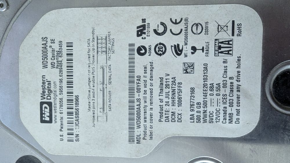 HDD Western Digital 500GB