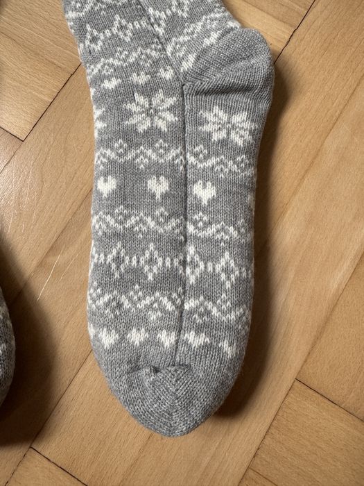 Ciepłe zimowe skarpety szare H&M 37 38