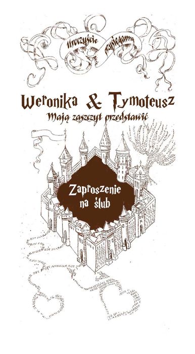 zaproszenia ślubne 35 szt Harry Potter