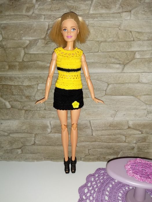 Szydełkowe ubranko dla lalki Barbie
