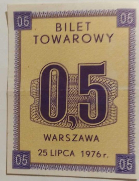 Bilet towarowy na cukier z czasów Polskiej Rzeczypospolitej Ludowej (PRL)