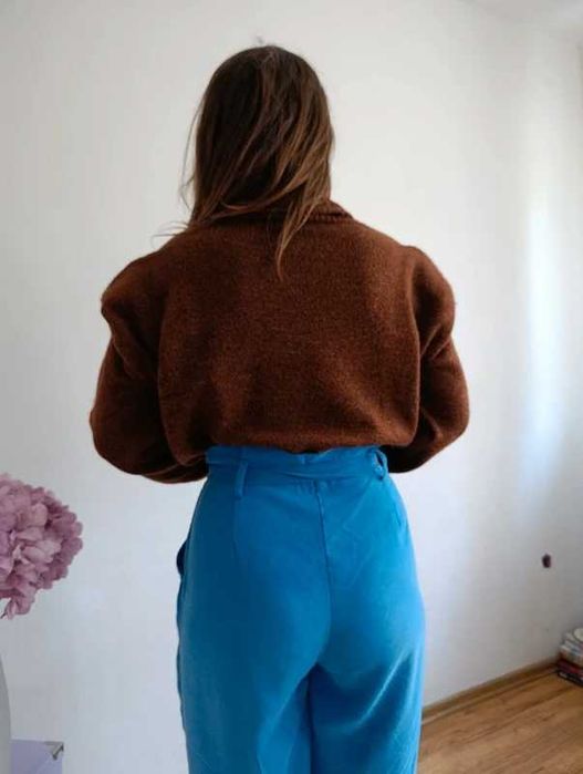 Mango sweter golf wełna bawełna quiet luxury old money m