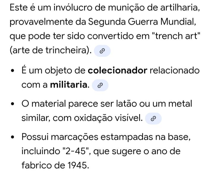 Invólucro de munição  artilharia pesada